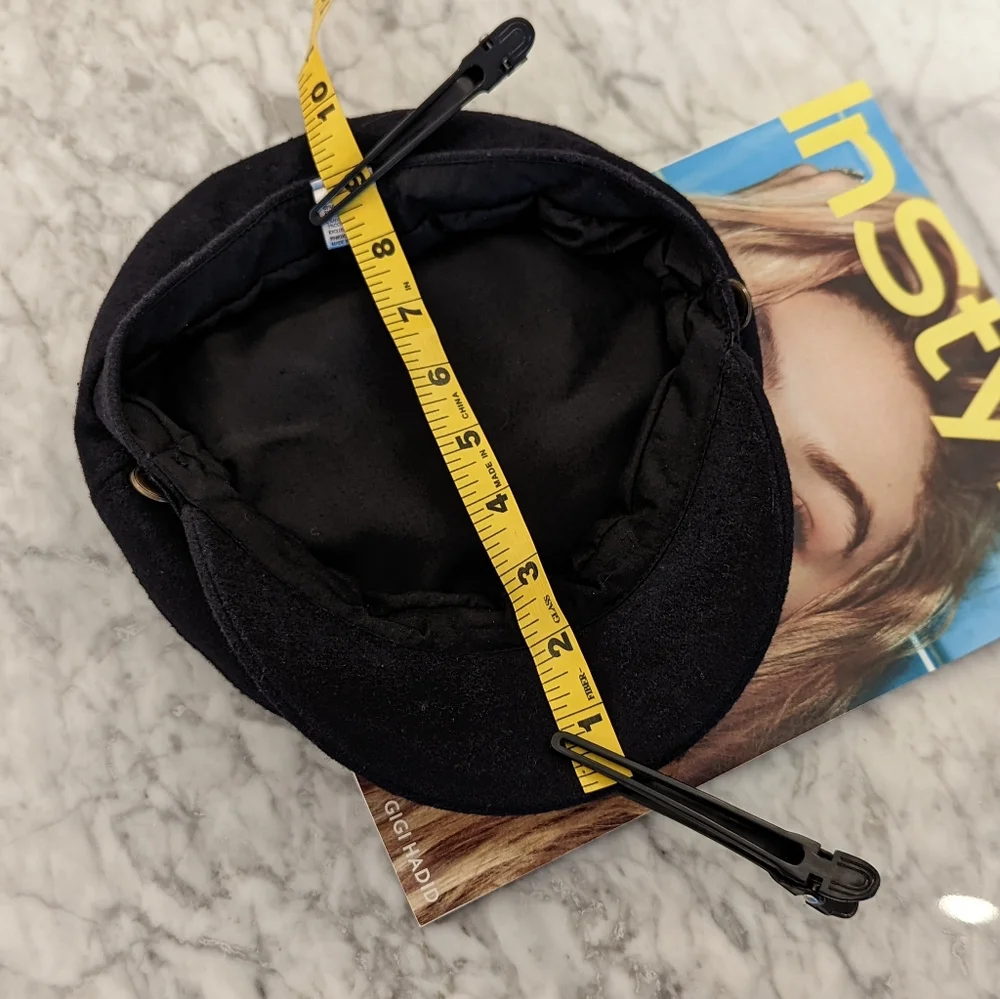 Free People Baker Boy Hat Navy Blue Wool Cap - Picture 5 of 6